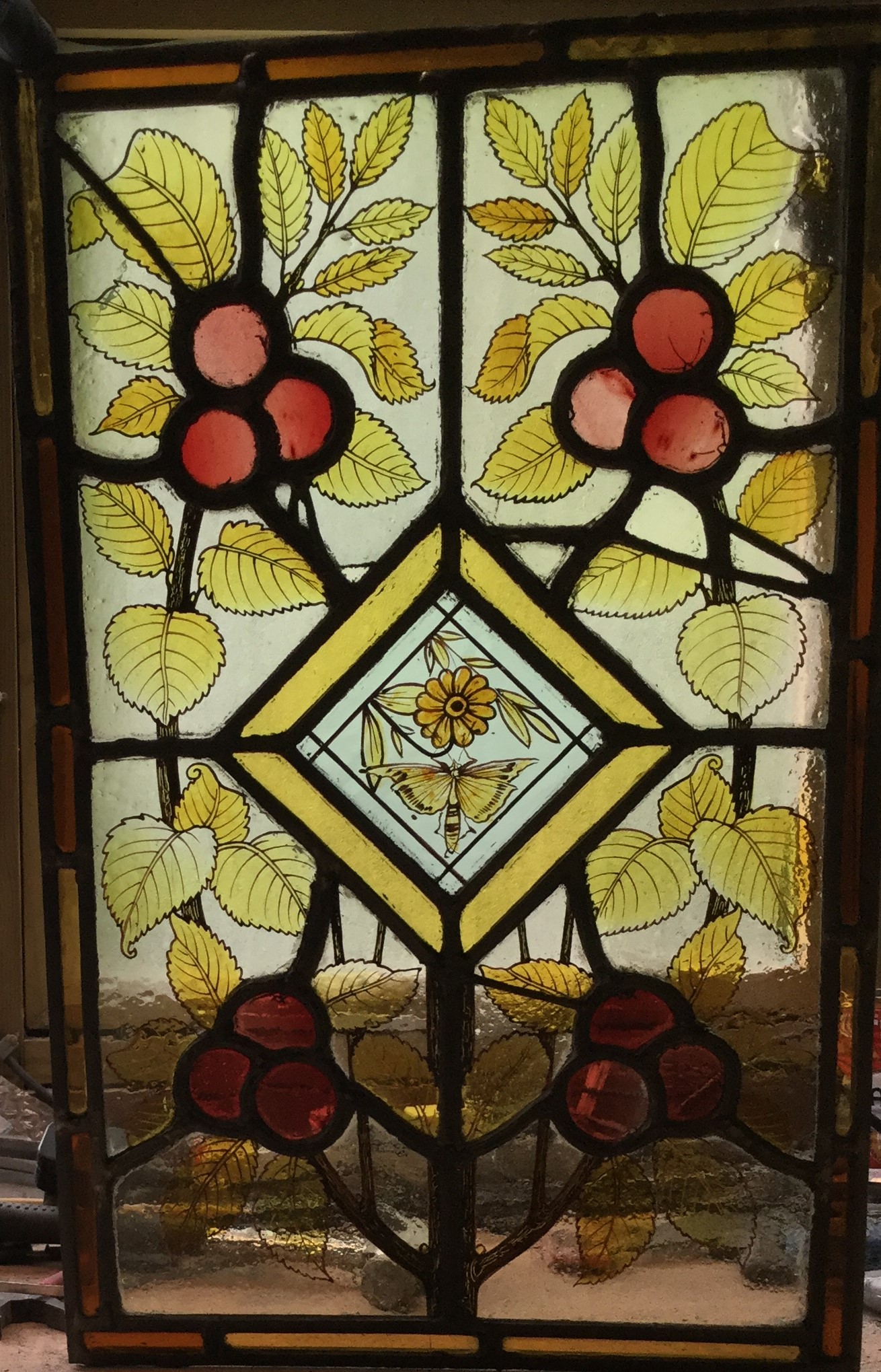 rtisan Antique painted glass