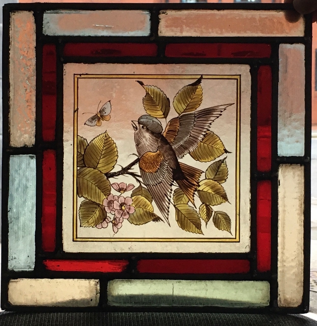 rtisan Antique painted glass