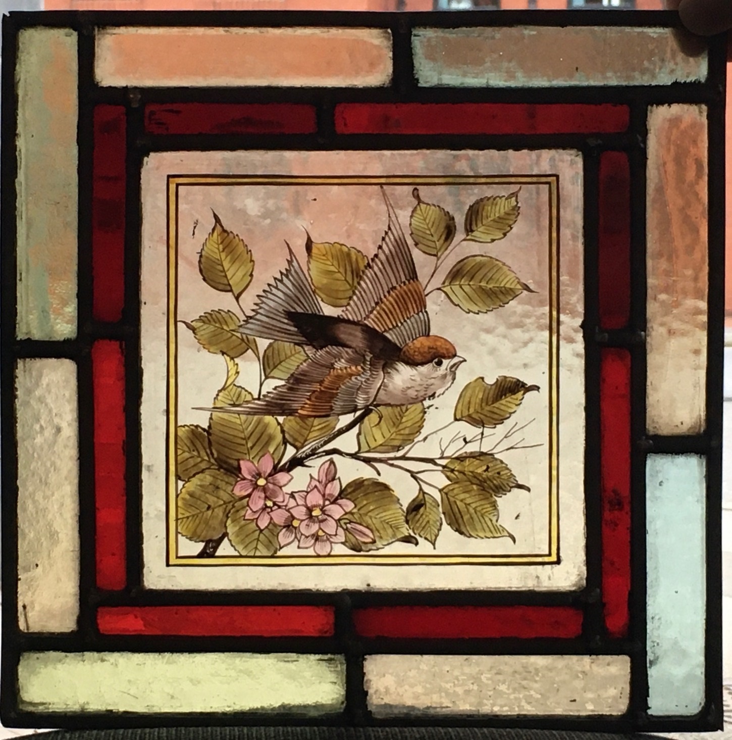 rtisan Antique painted glass