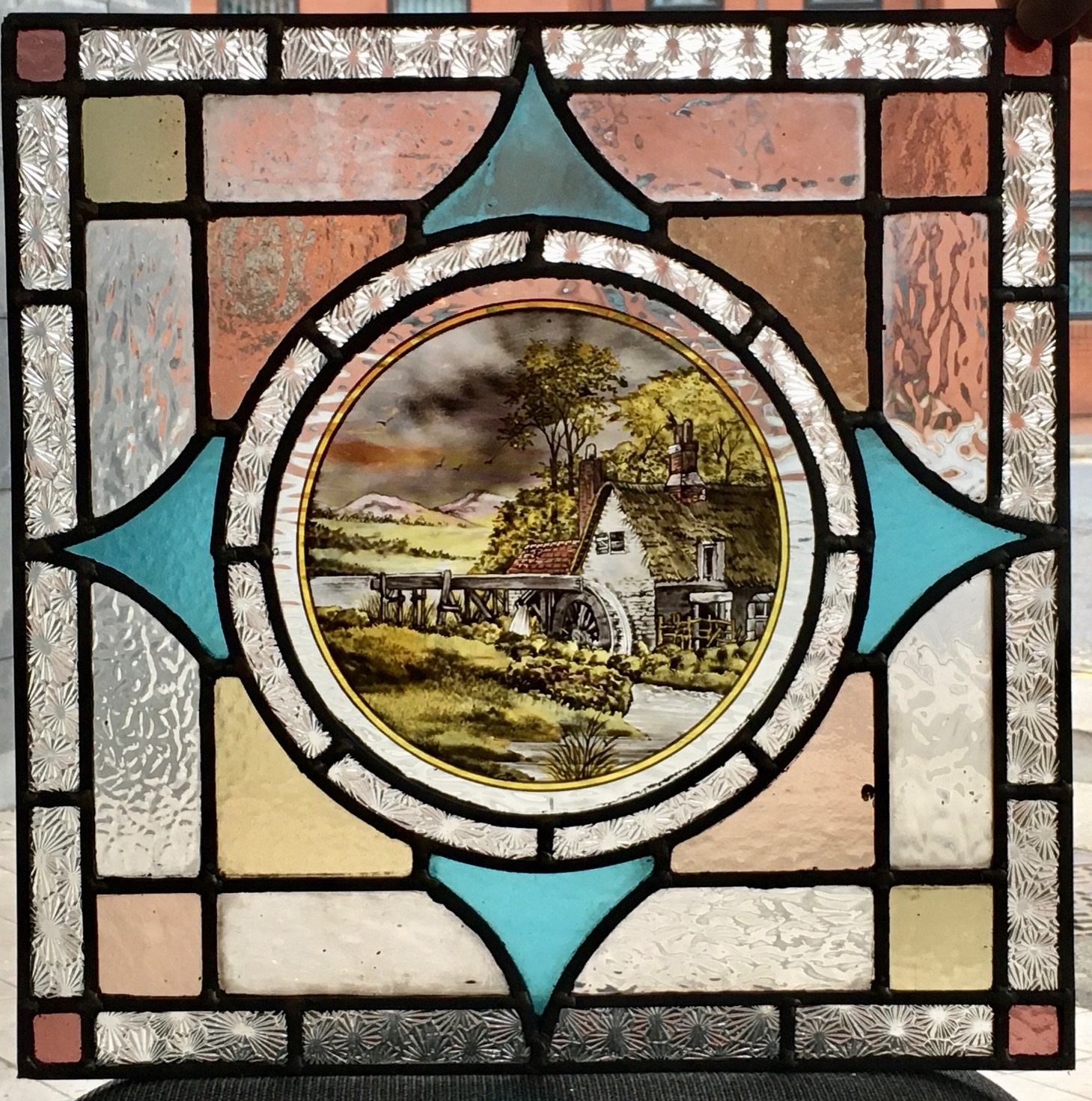 rtisan Antique painted glass